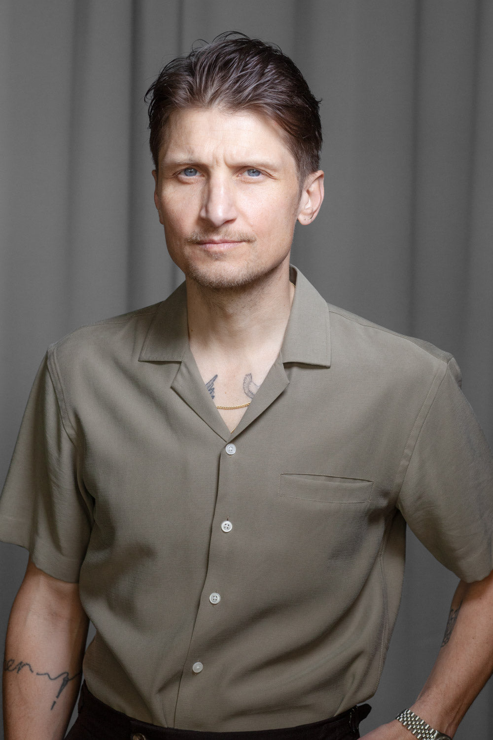 Ante - Rayon - Kortærmet - Oliven