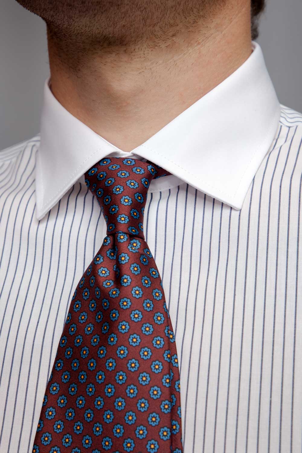 Ante - Poplin - Cutaway krave - Blå Strib