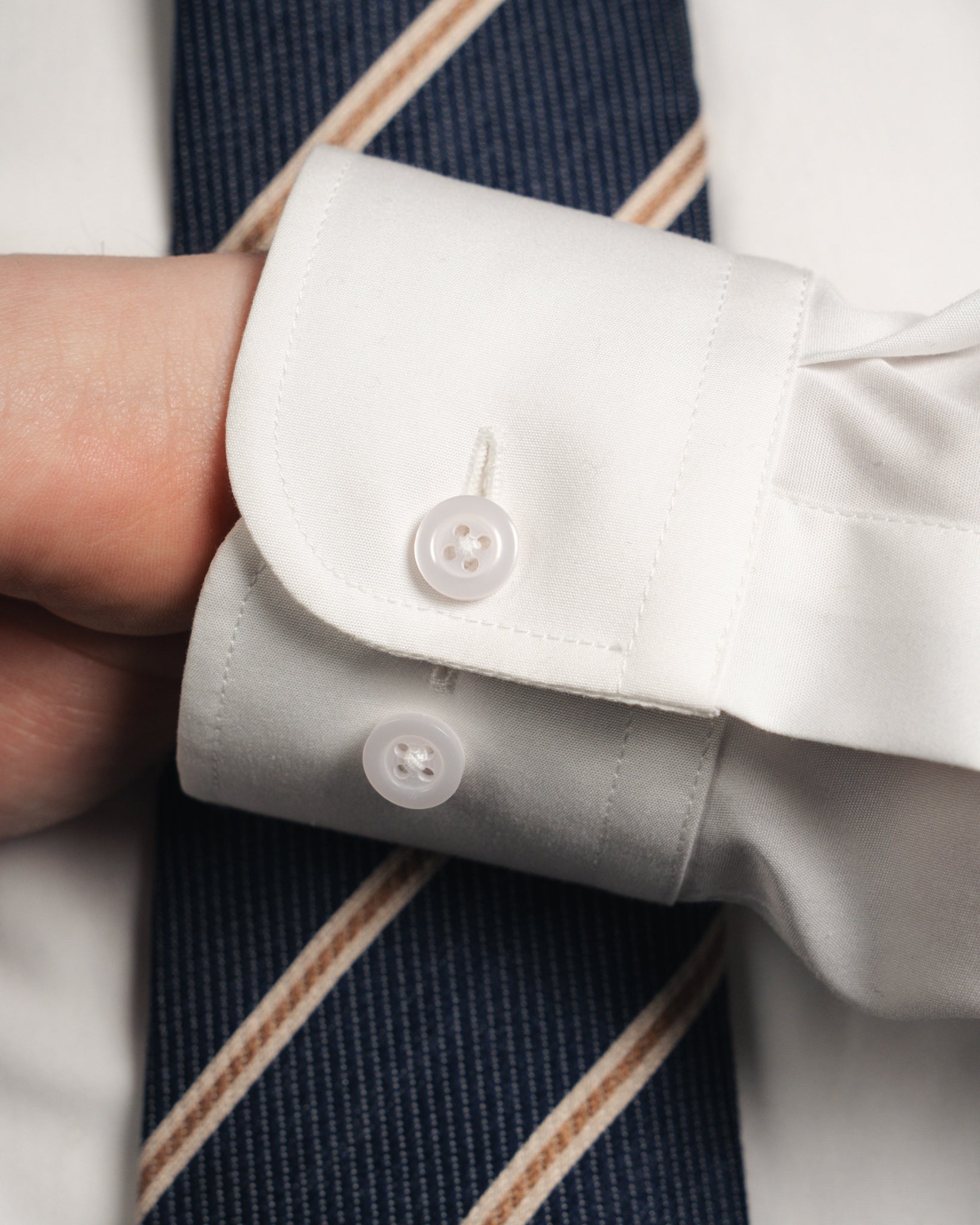 Ante - Poplin - MANDARIN Collar - White