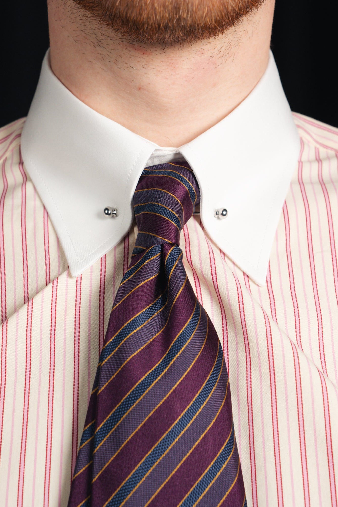 Antun - Poplin - Two Tone - MOD Krave - Creme/Lyserød Stribet