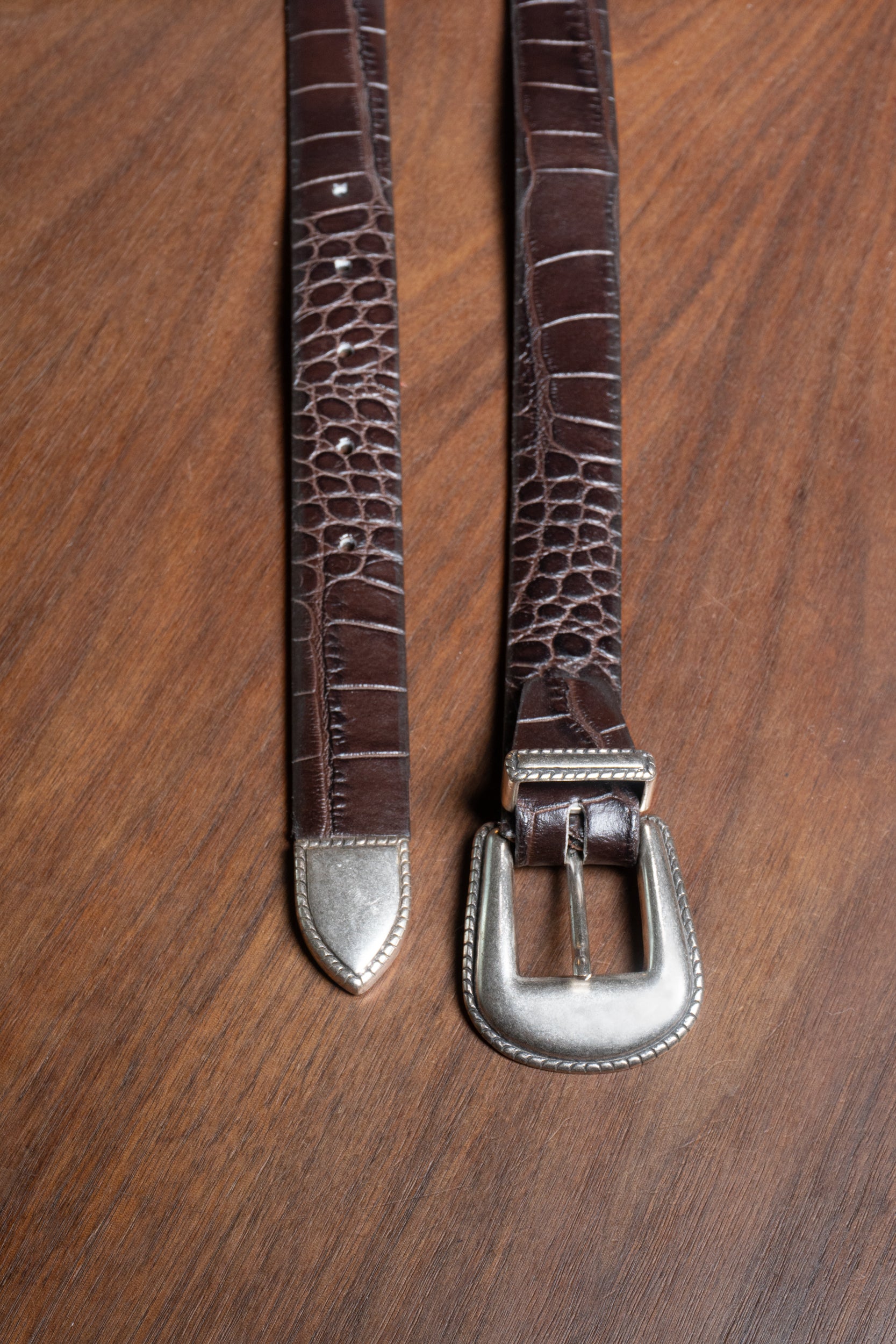 Belt - Croco - leather - Brown