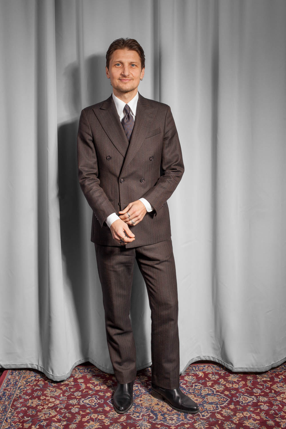 Jakkesæt - Uld - Standeven - Brun heritage