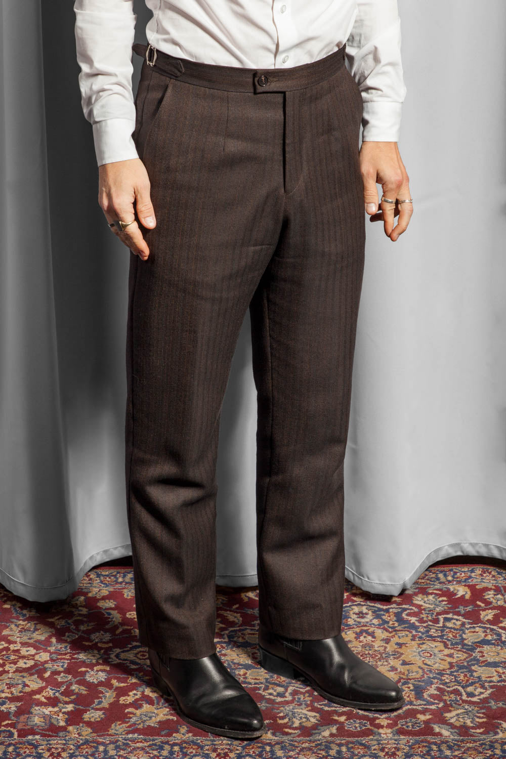 Jakkesæt - Uld - Standeven - Brun heritage