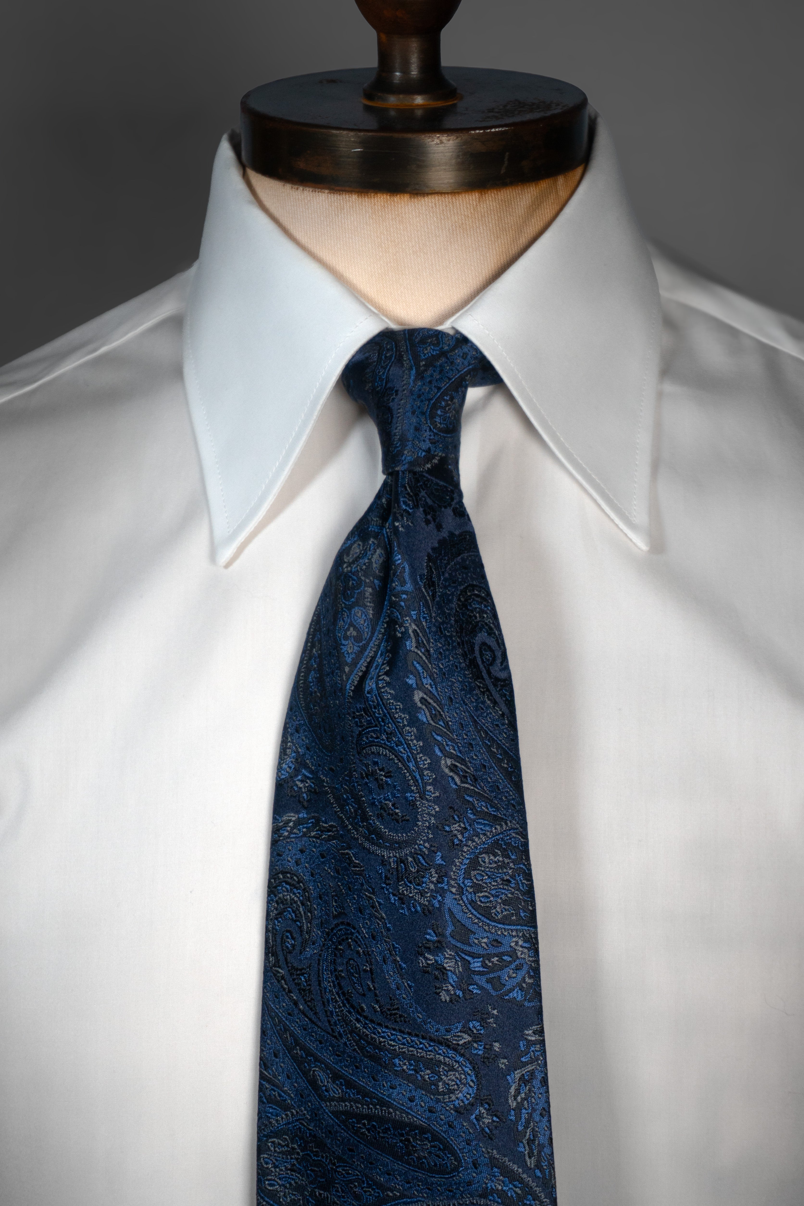 Tie - Silk - Blue Paisley