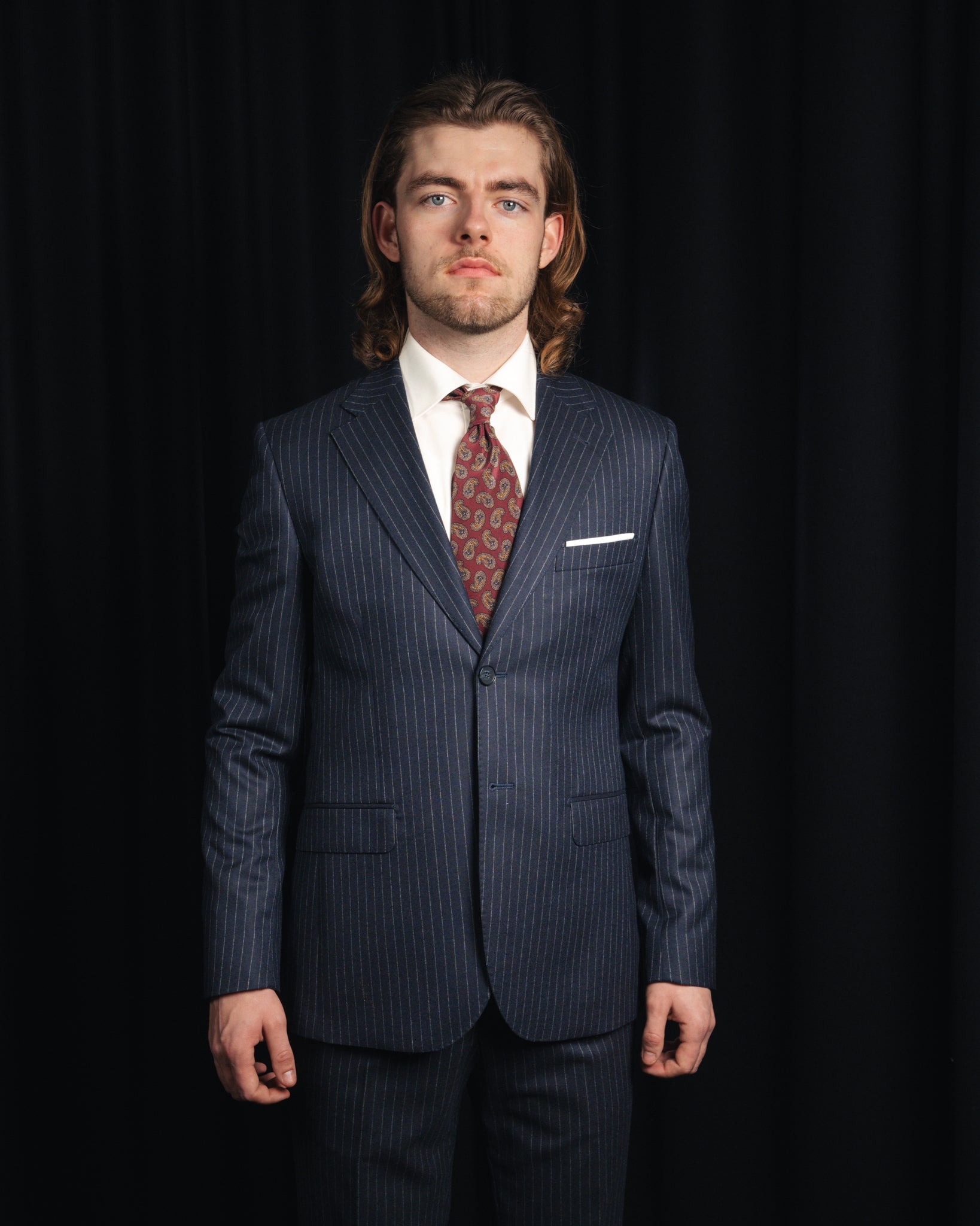 Bob - Uld - VBC - Navy Pinstripe Flannel