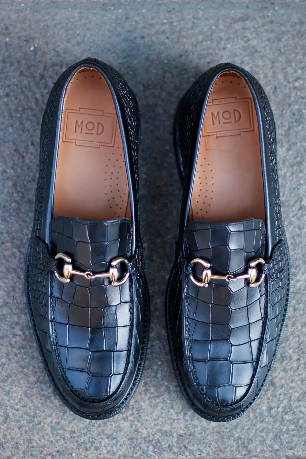 Loafer - The Horsebit - Læder - Croco sort