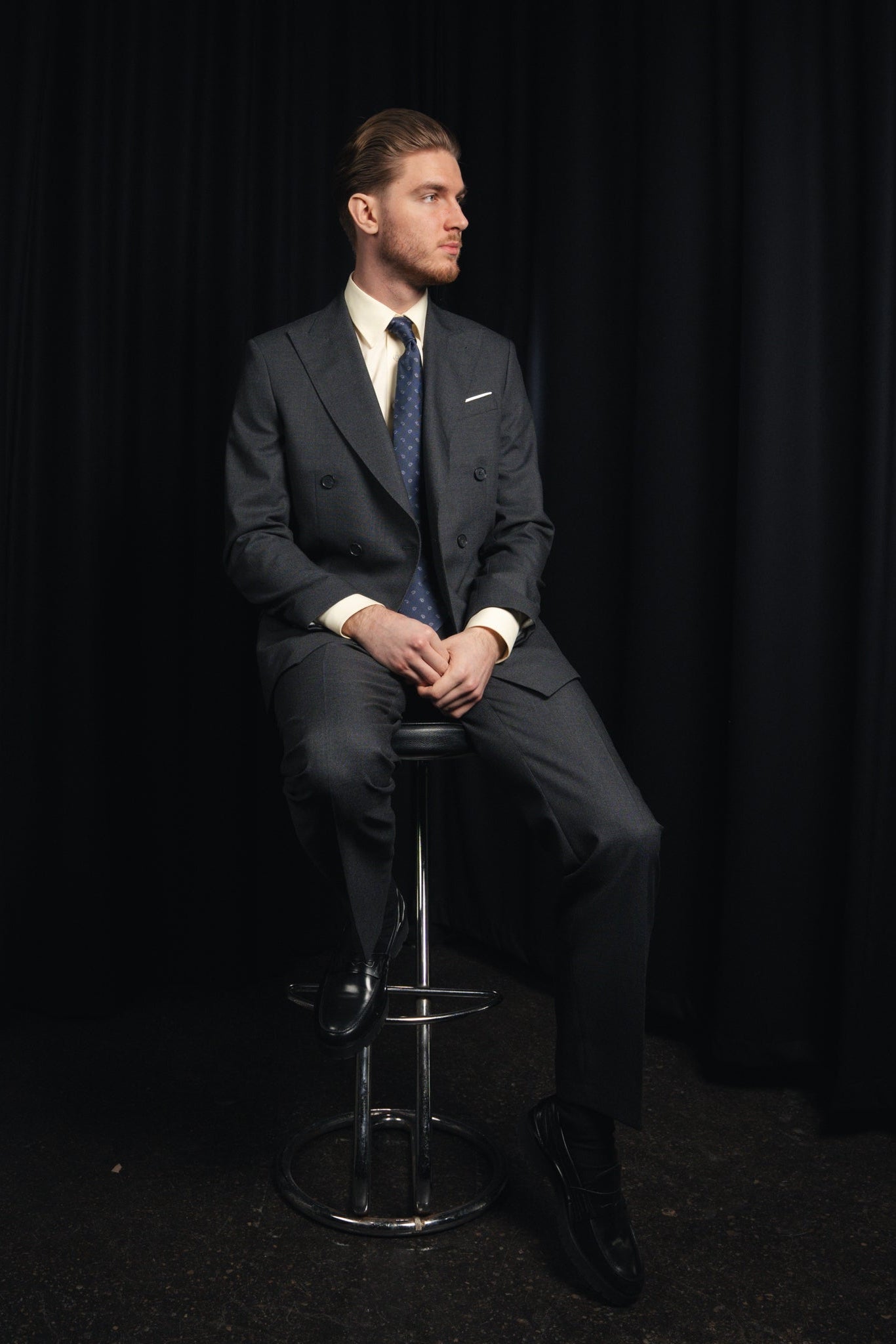 Suit – Double Breasted - 4ply Wool – Rogna - Grey