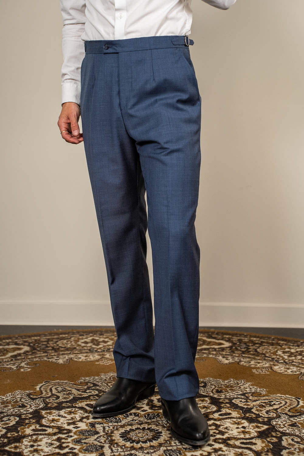 Suit - Double Breasted - Wool - Marlane - Blue Check