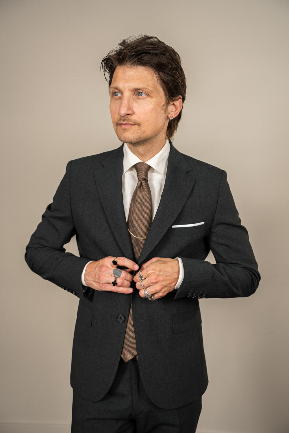 Jakkesæt – Enkeltradet - Uld- Tollegno - Grøn