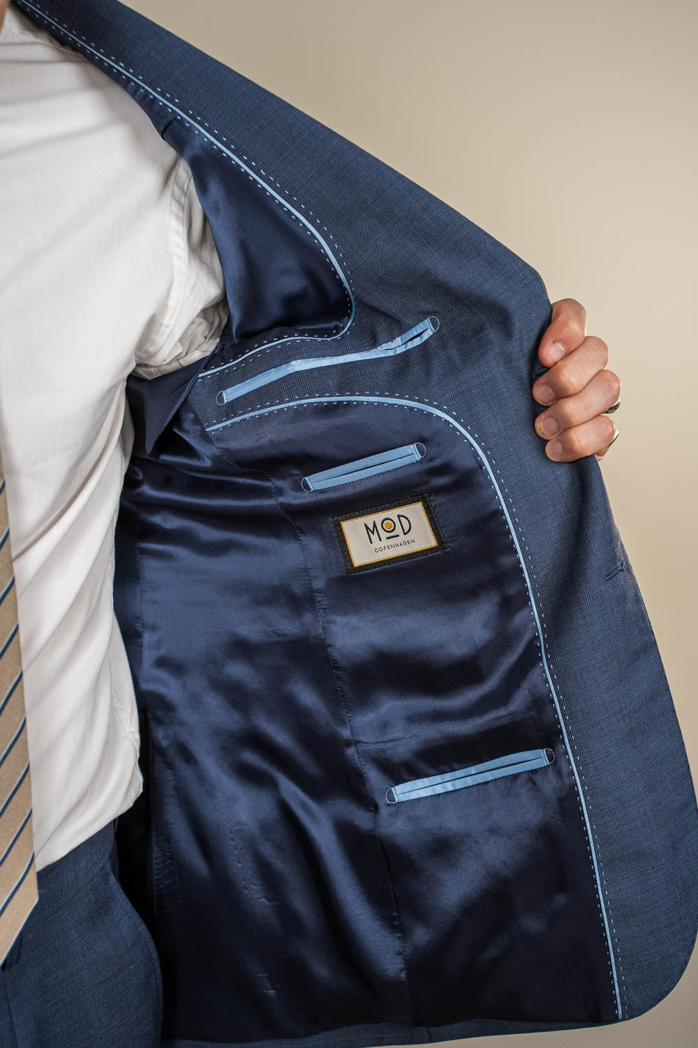 Suit - Double Breasted - Wool - Marlane - Blue Check