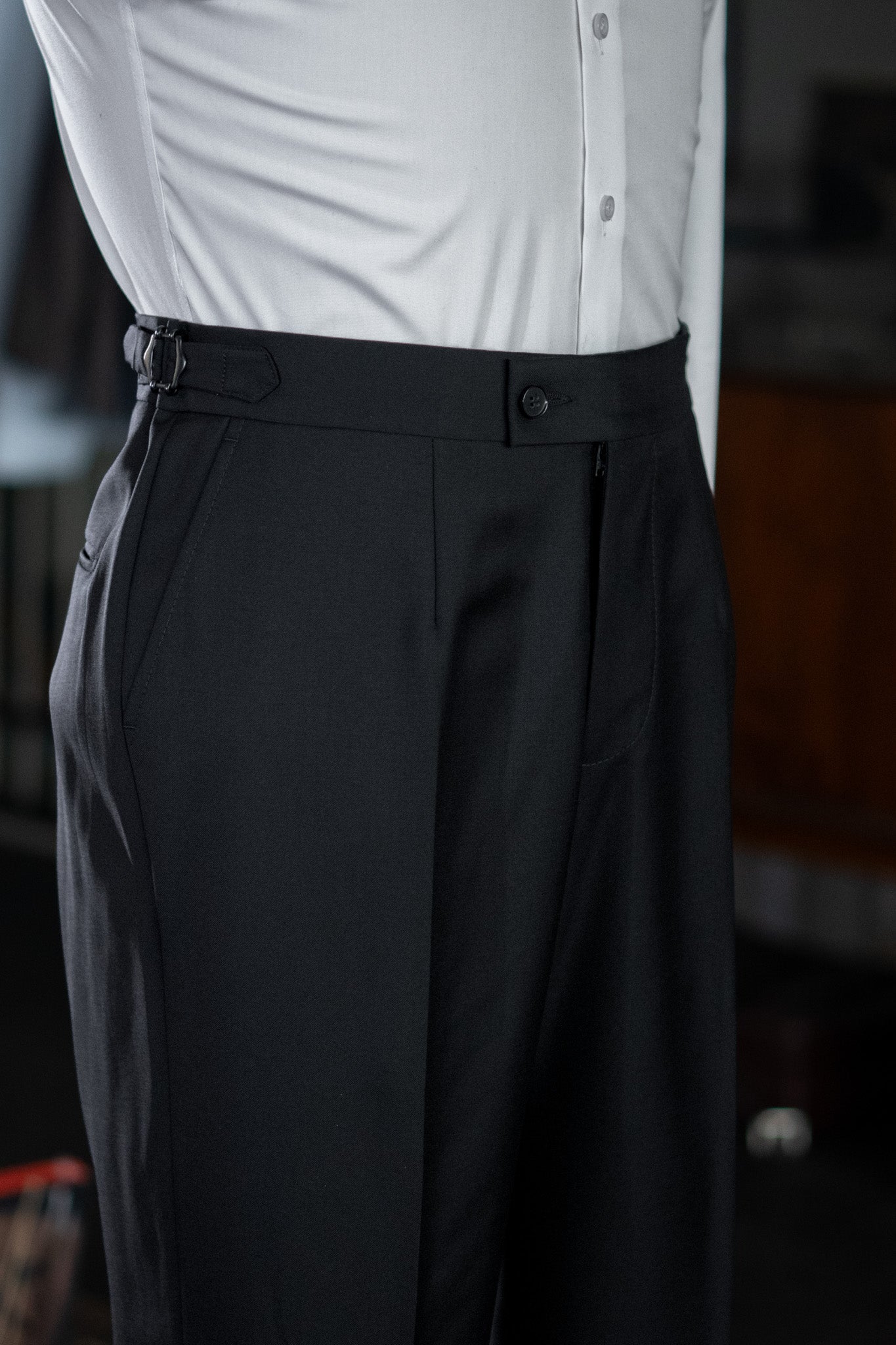 The Classic - Dobbeltradet - VBC - Sort Twill