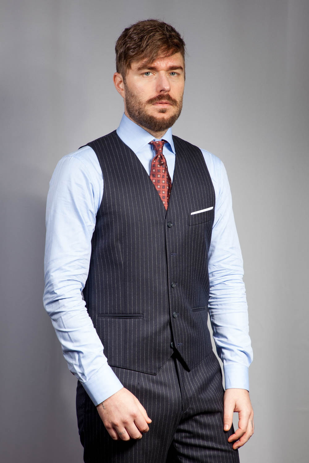 Billy - Uld - Navy Pinstripe Flannel - VBC