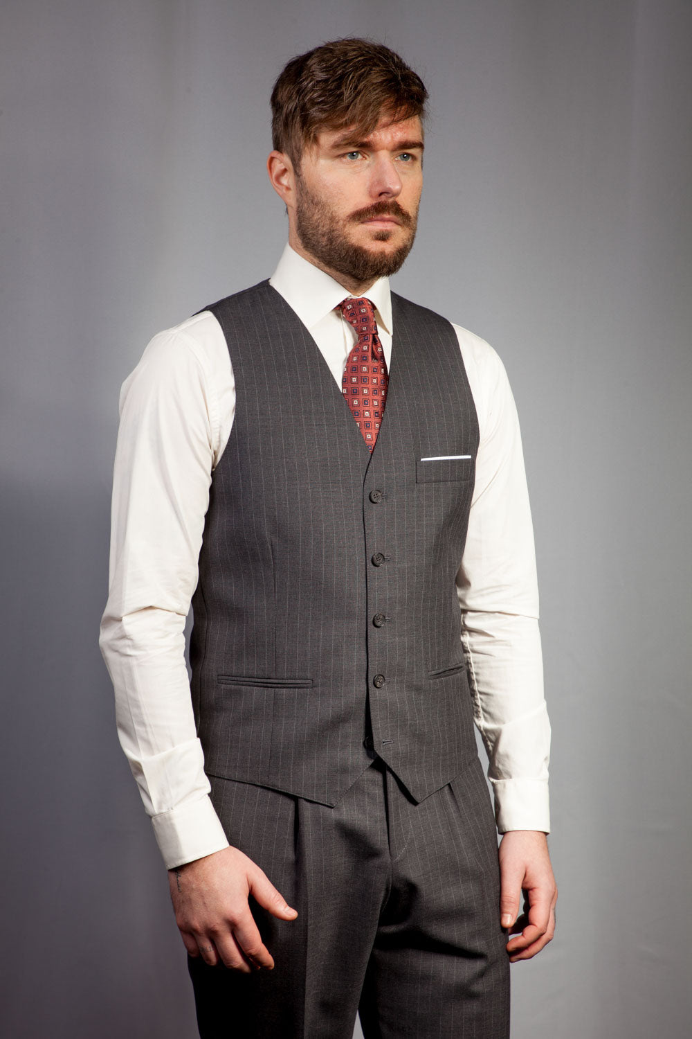 Billy - Uld - Tessimax - Grå Pinstripe