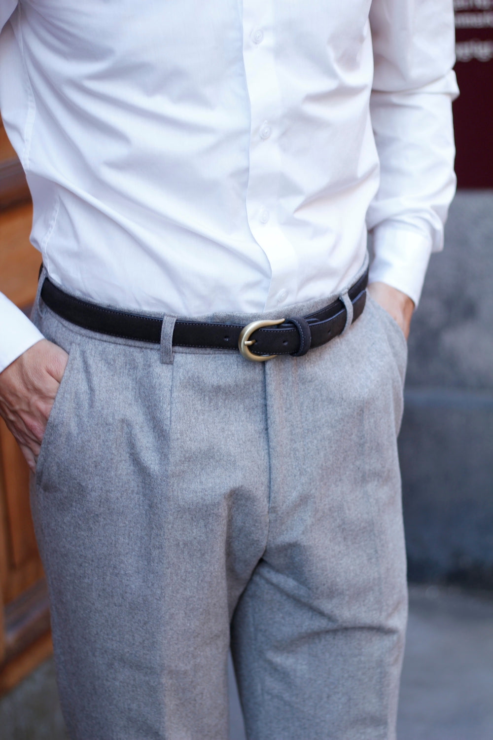 Belt - Classic - Suede - Brown