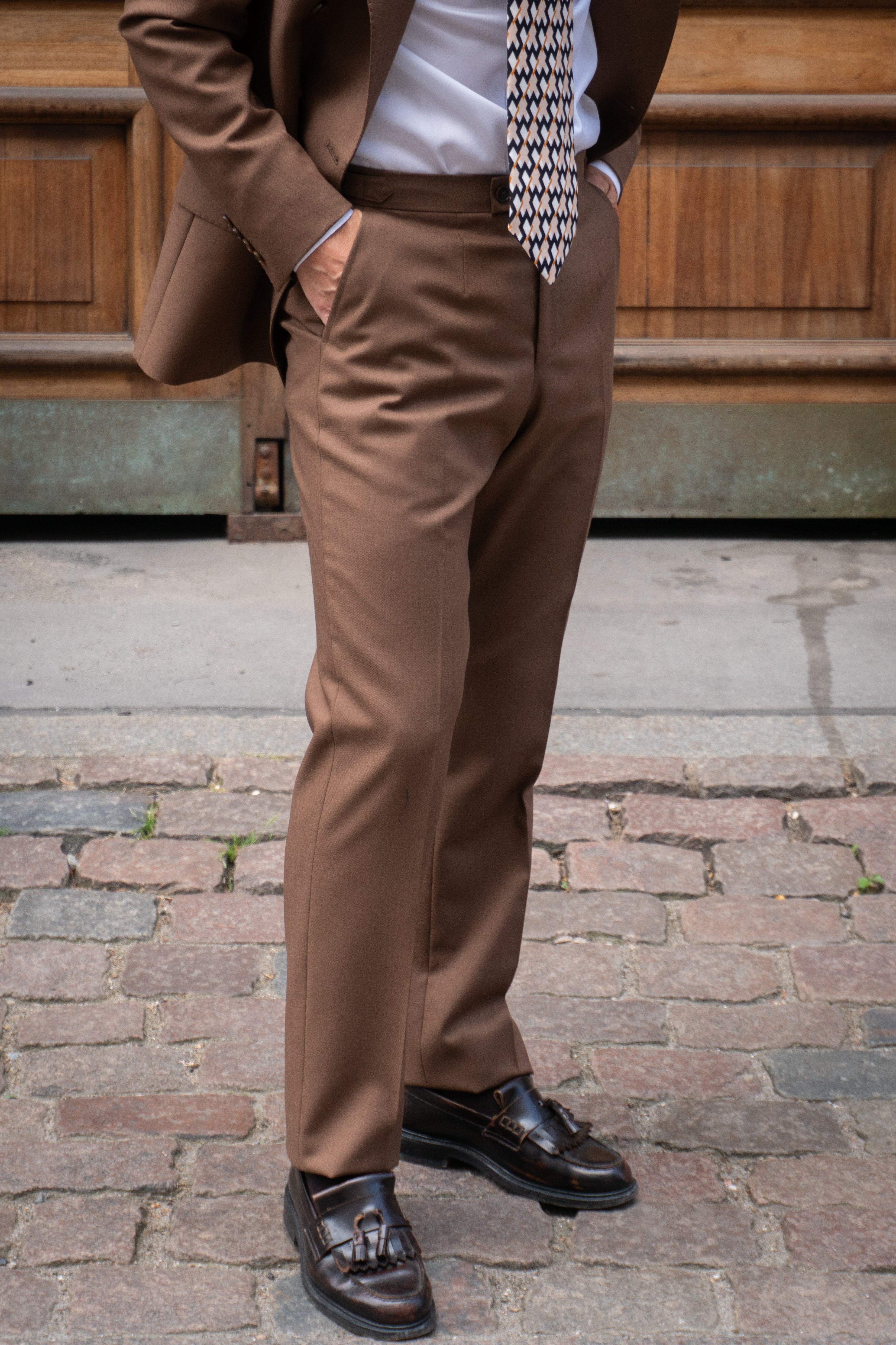 Suit – Double Breasted - 4ply Wool – Rogna - Camel