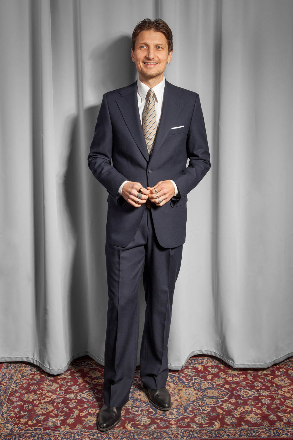 Jakkesæt – Enkeltradet - 4ply Uld - Rogna - Navy