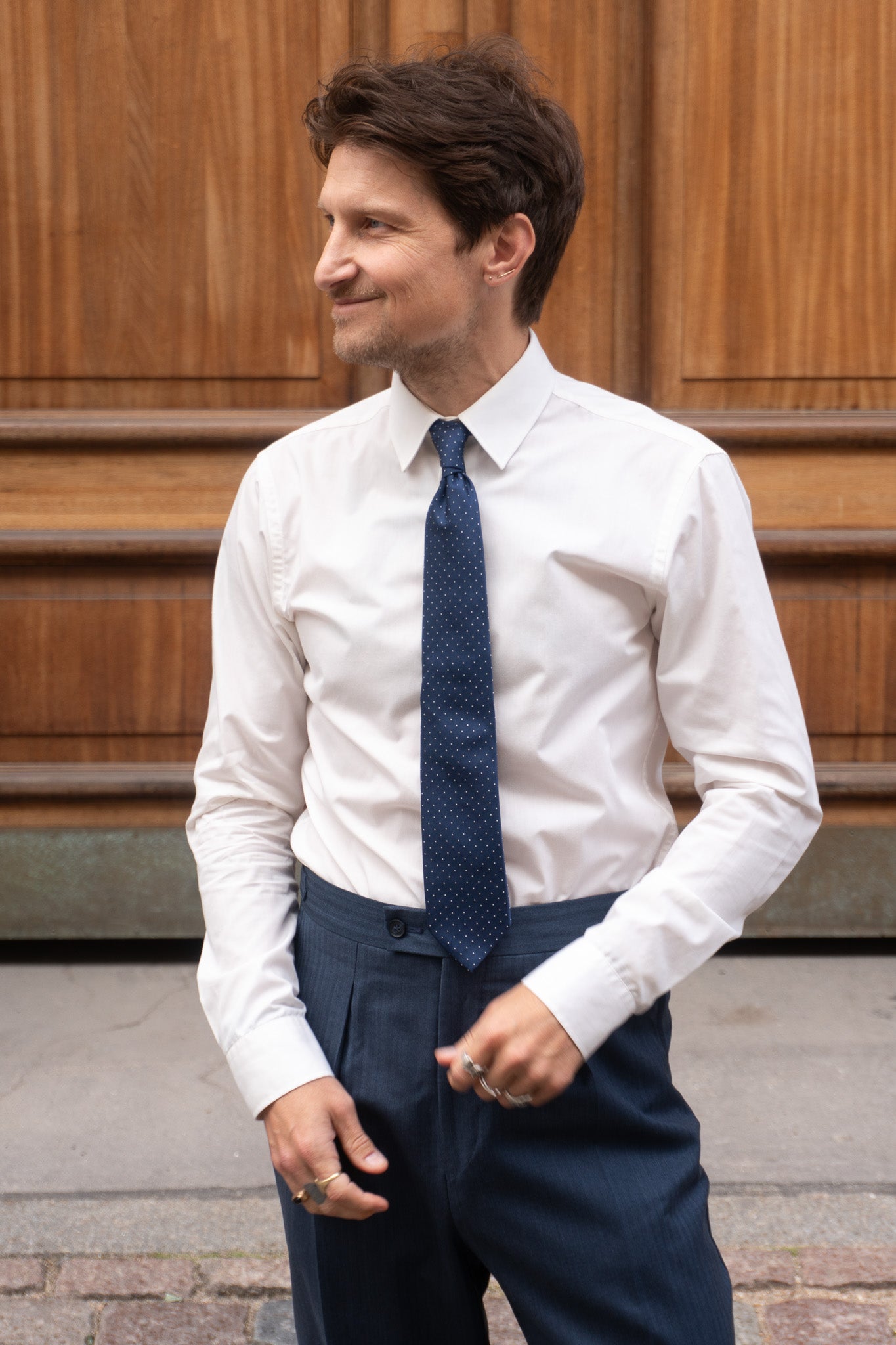 Antun - Poplin - Klassisk Krave - Creme