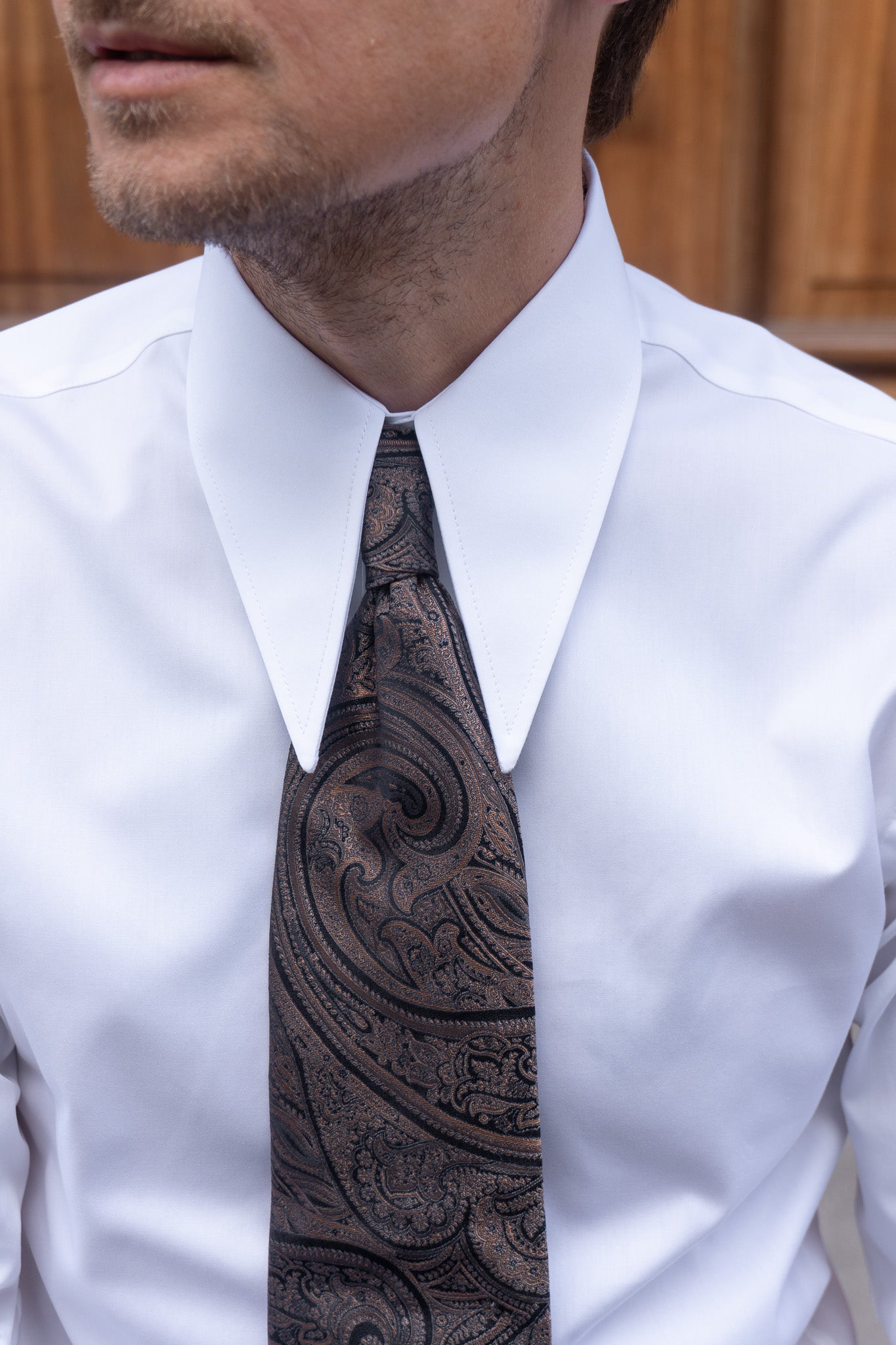 Antun - Poplin - Spear collar - Hvid