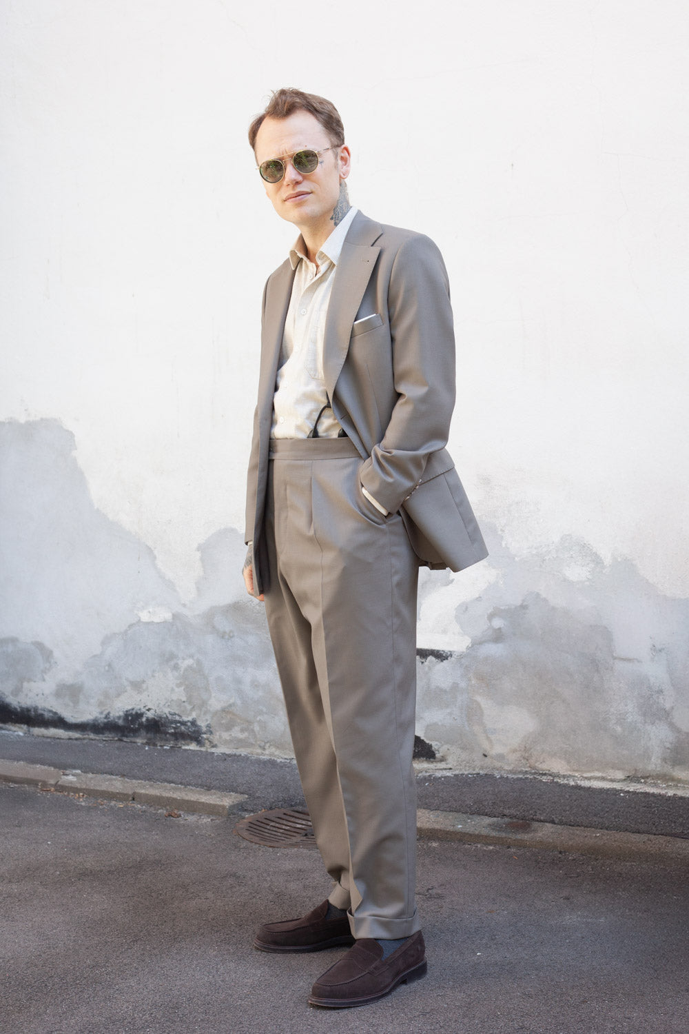 Jakkesæt – Enkeltradet - Tropical - VBC - Beige