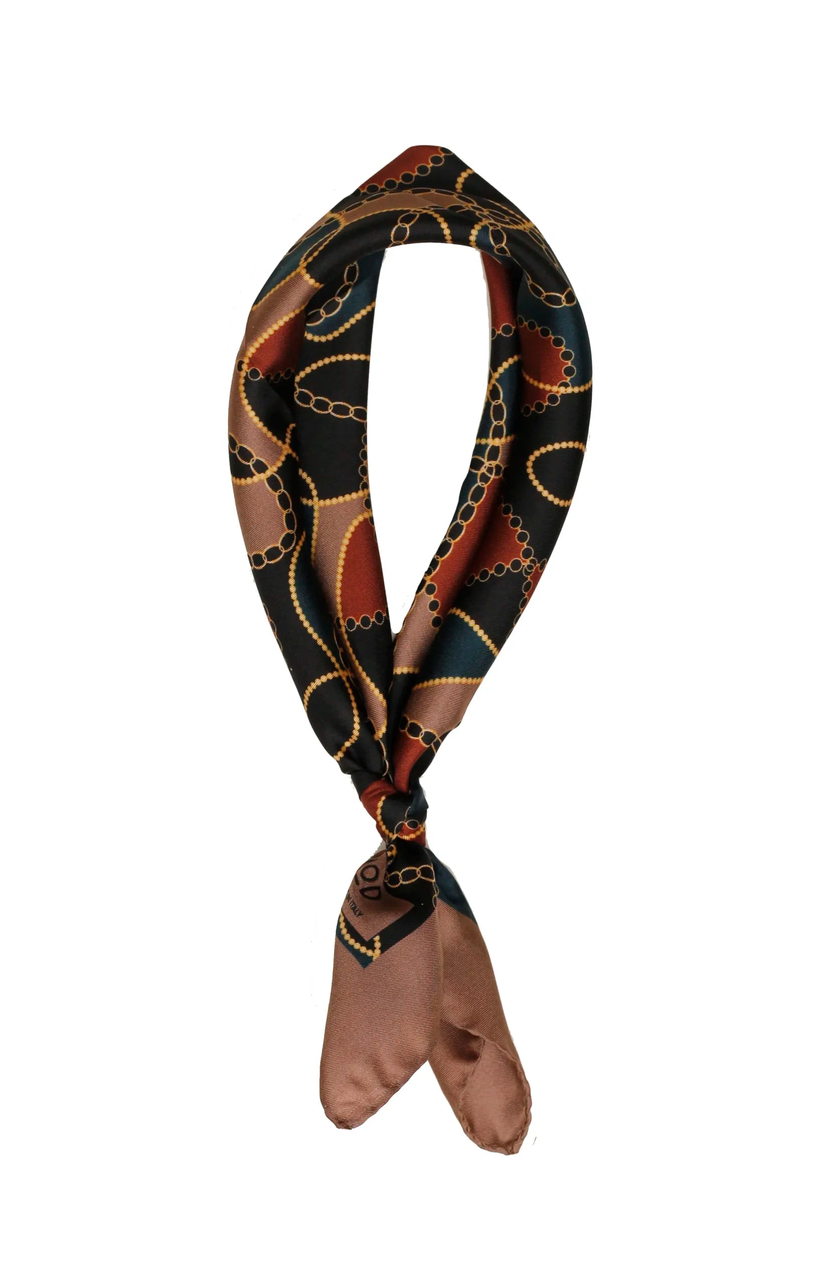 Bandana - Brun Guld mønster - Silke