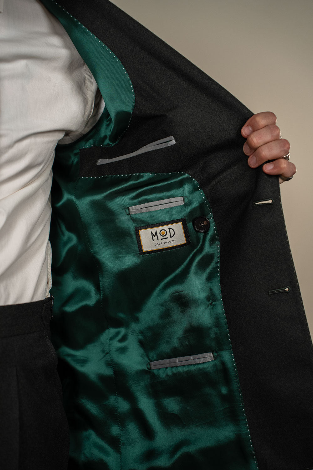 Jakkesæt – Uld - VBC - Dobbeltradet - Grøn Flannel