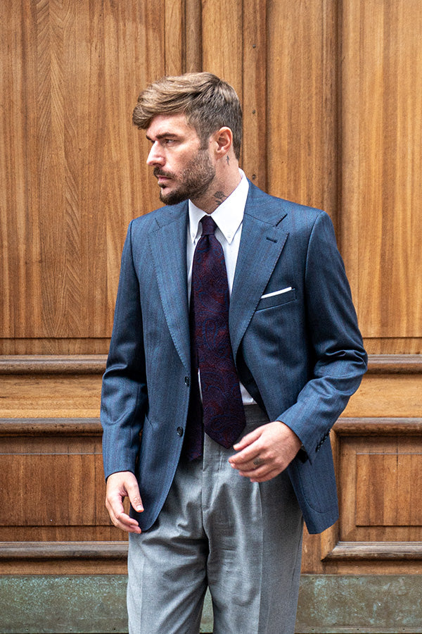 Josh - Herringbone - Blå