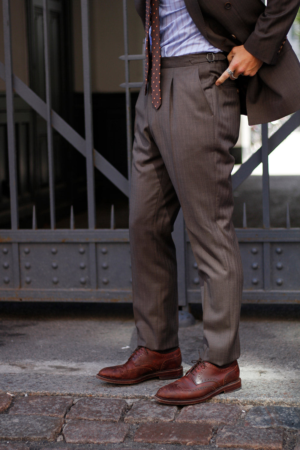 Shelby - Wool - Tessimax - Brown Herringbone