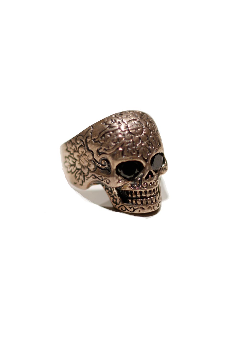 Ring - Sterlingsølv - Scull - Sort Sten