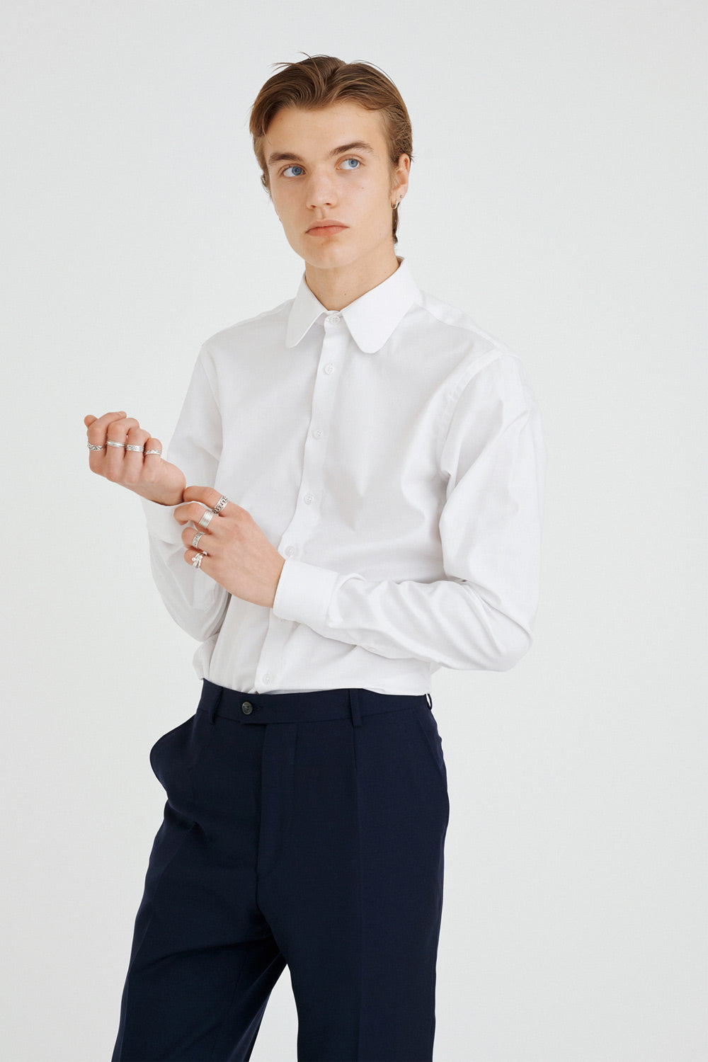 Antun - Oxford - Club collar - White