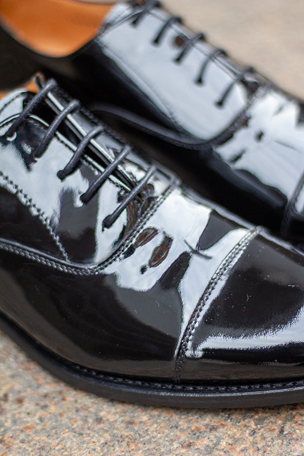 Oxford -The cap toe - Læder - Sort Lak