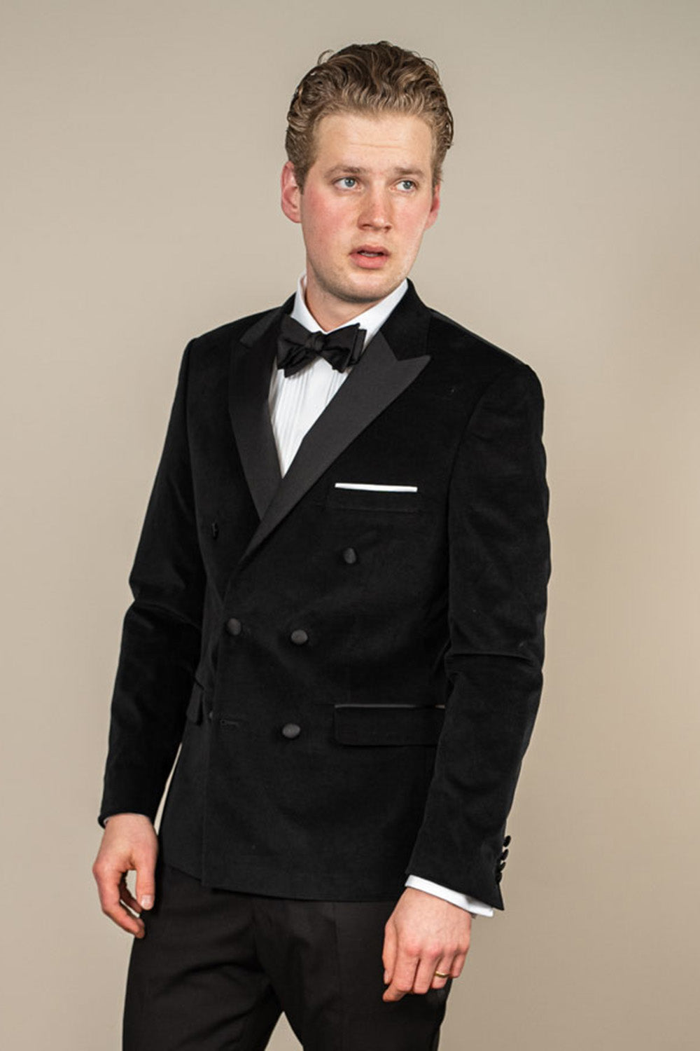 Donny - Velour - Sort - Dobbeltradet