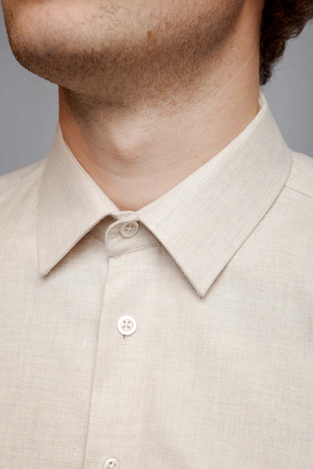 Alen - Classic Collar - Flannel - Beige