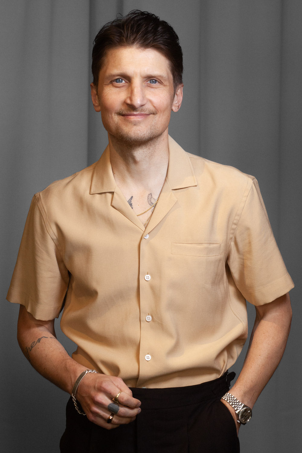Ante - Rayon - Short Sleeve - Mustard