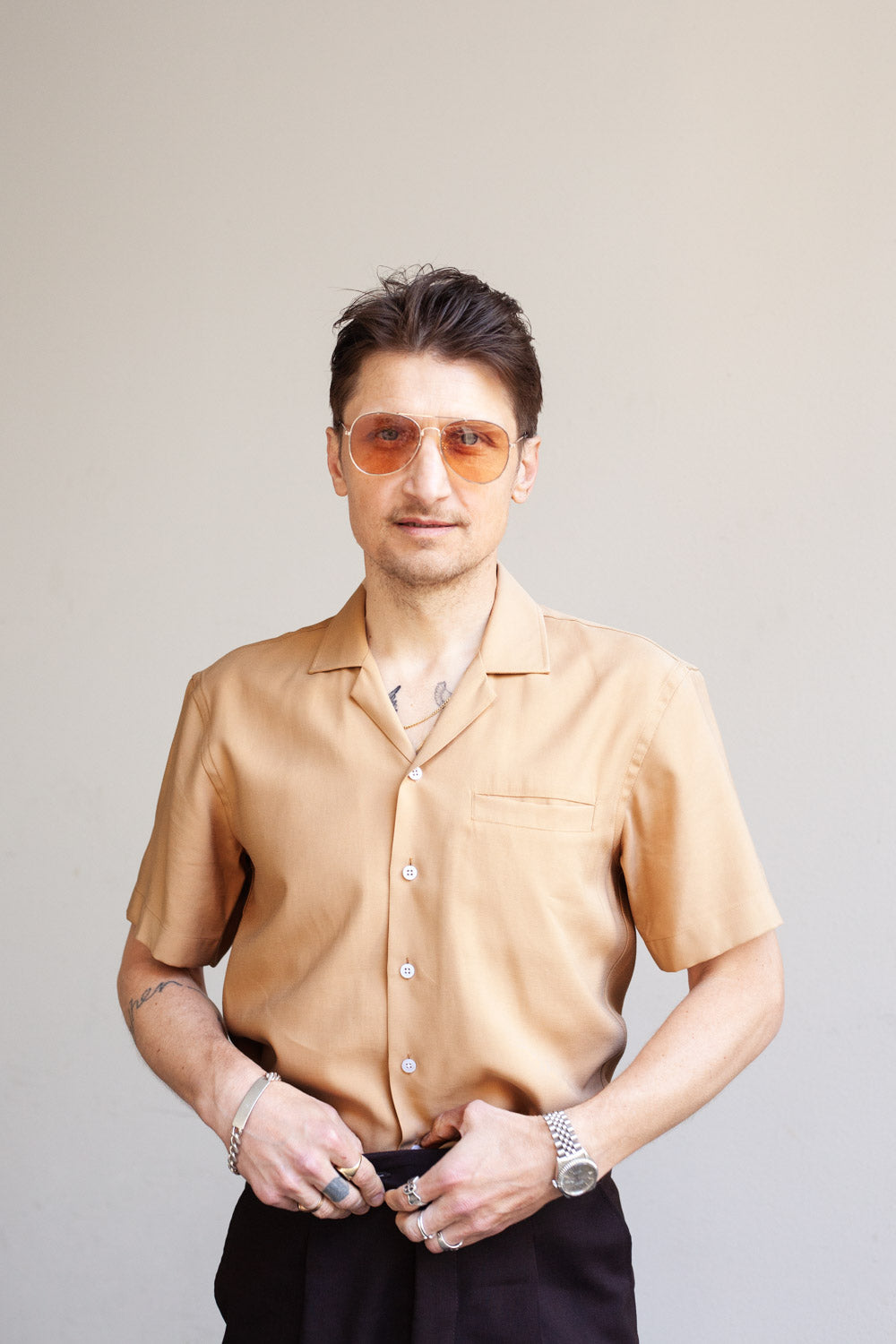 Ante - Rayon - Short Sleeve - Mustard