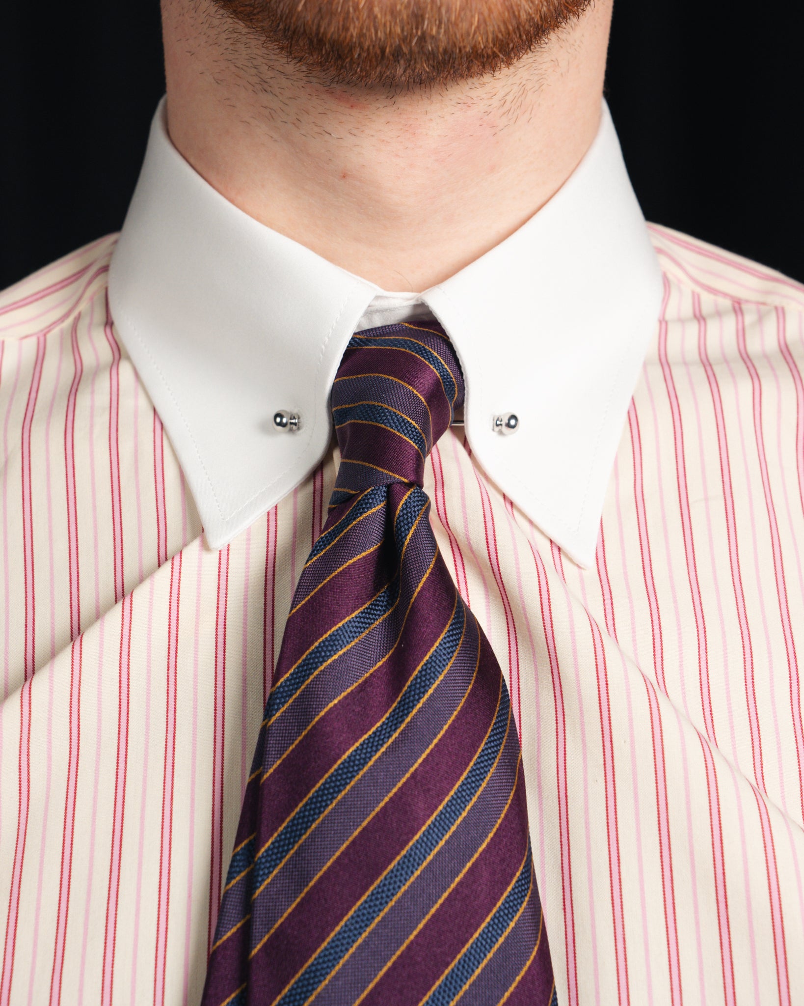 Antun - Poplin - Two Tone - MOD Krave - Creme/Lyserød Stribet