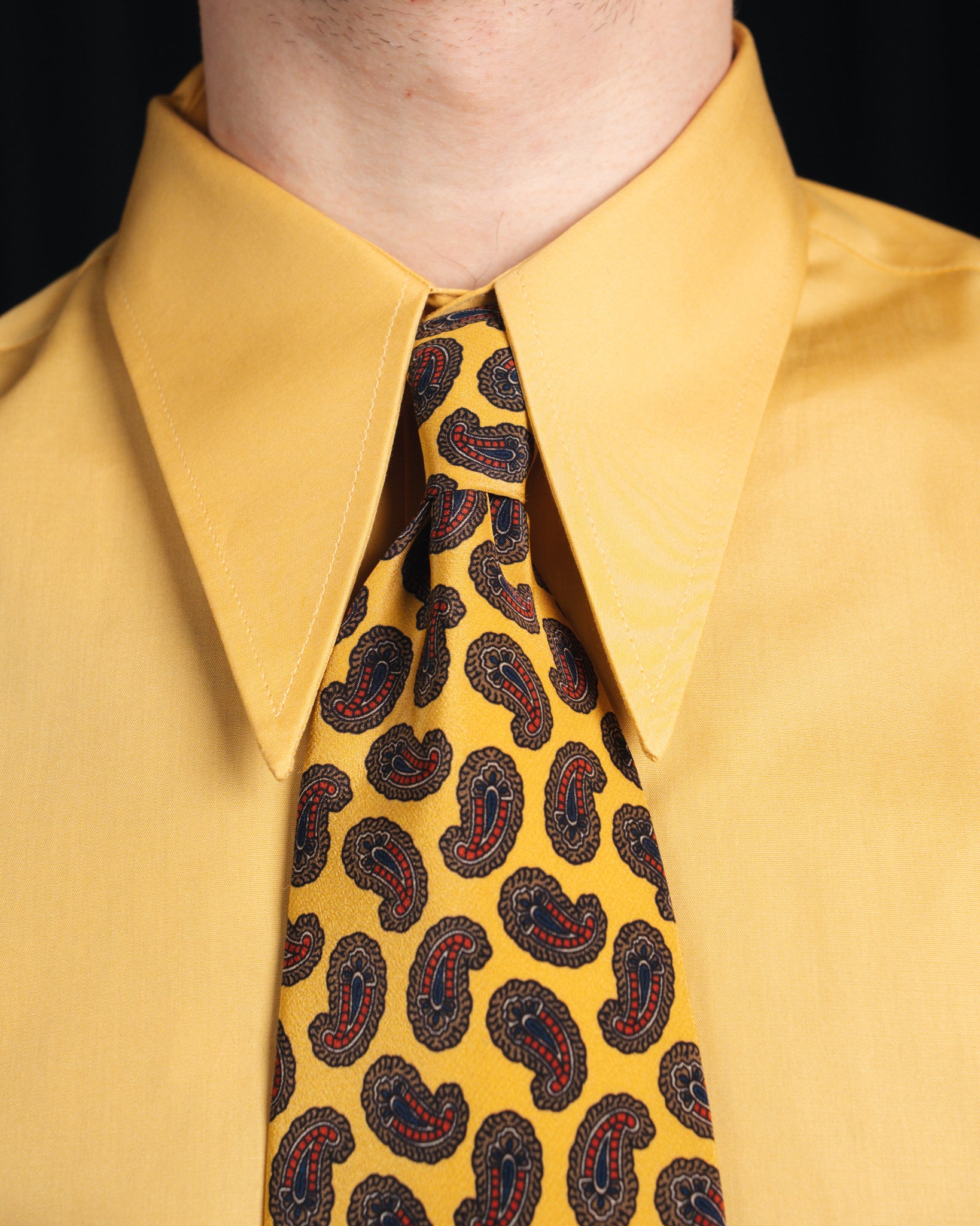 Antun – Poplin – Spear collar – Curry