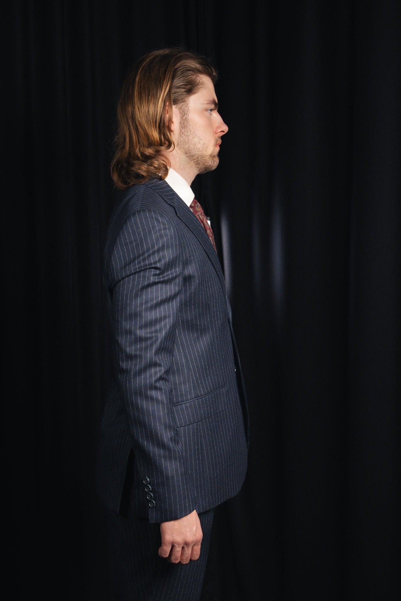 Bob - Uld - VBC - Navy Pinstripe Flannel