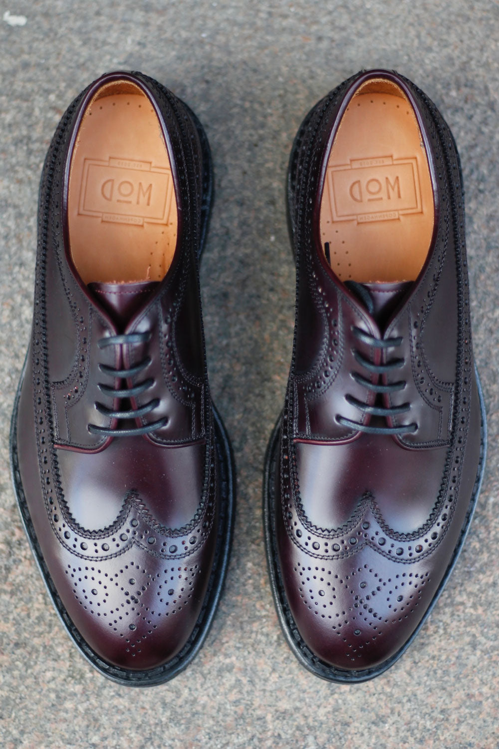 Derby - Brogues - Leather - Plum