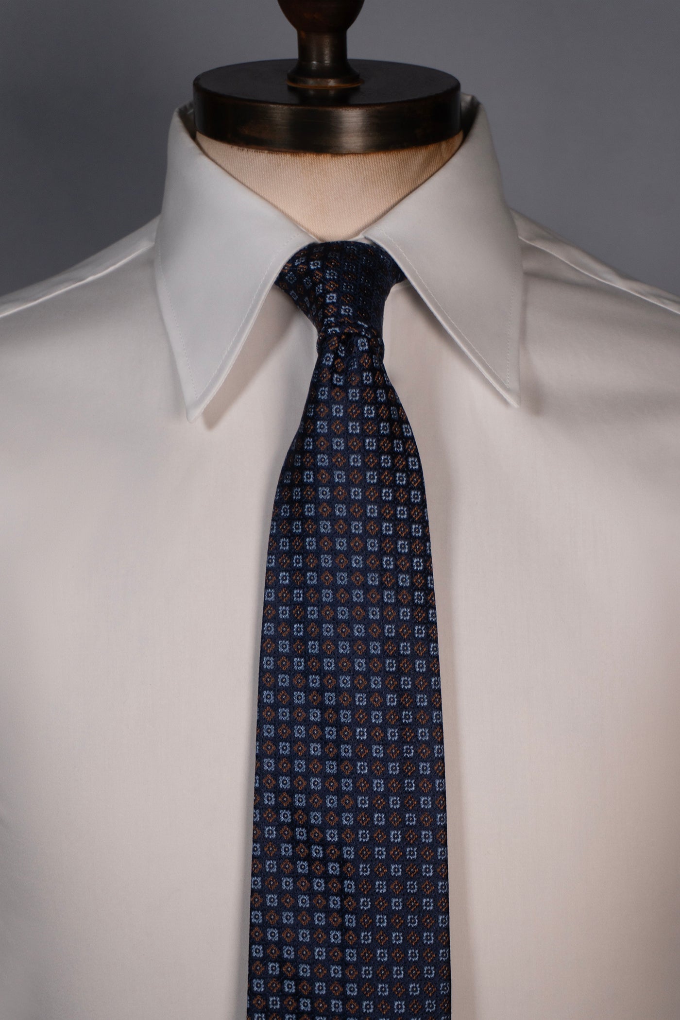 Slips - Silke - Blå brun blomst