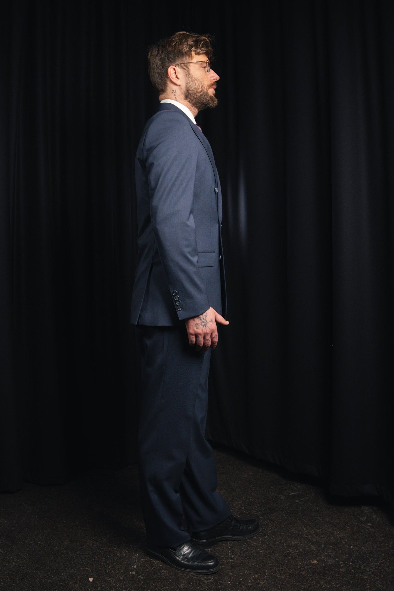 Suit – Wool - Double Breasted - Marlane - Navy