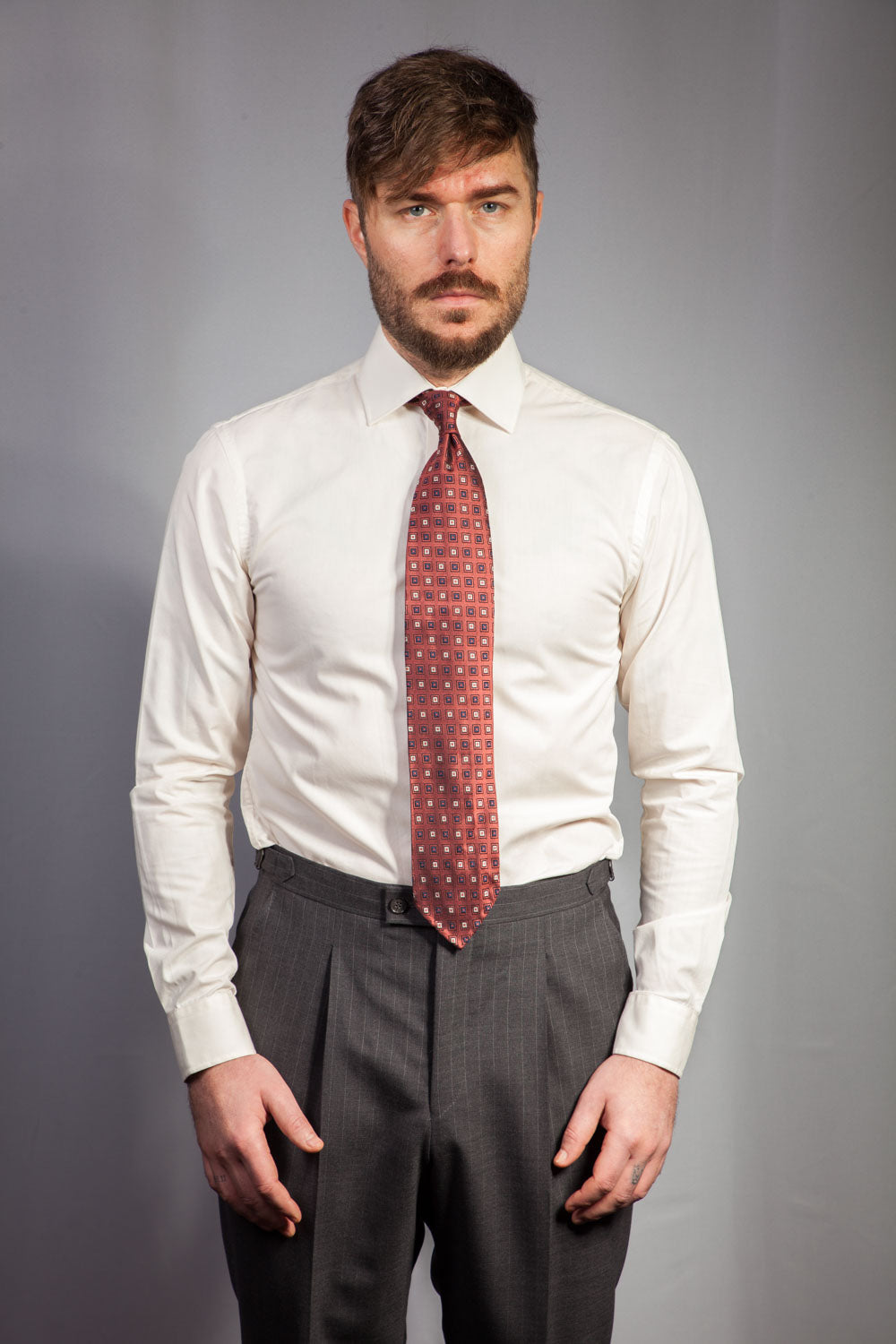 Ante - Poplin - Cutaway collar - Cream