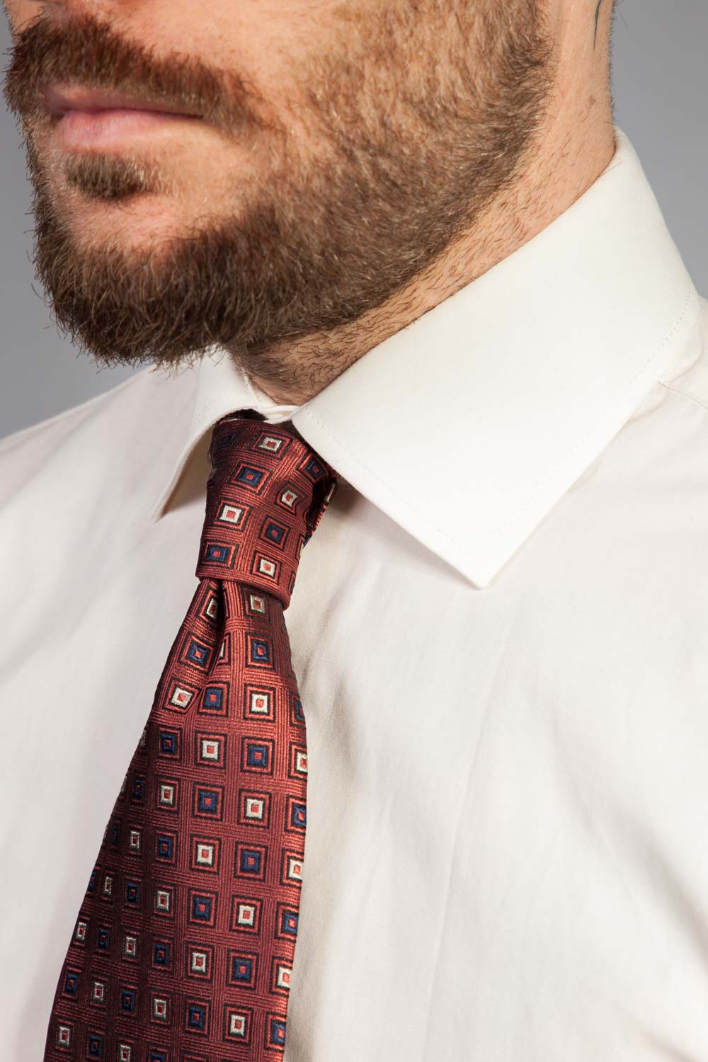 Ante - Poplin - Cutaway collar - Cream