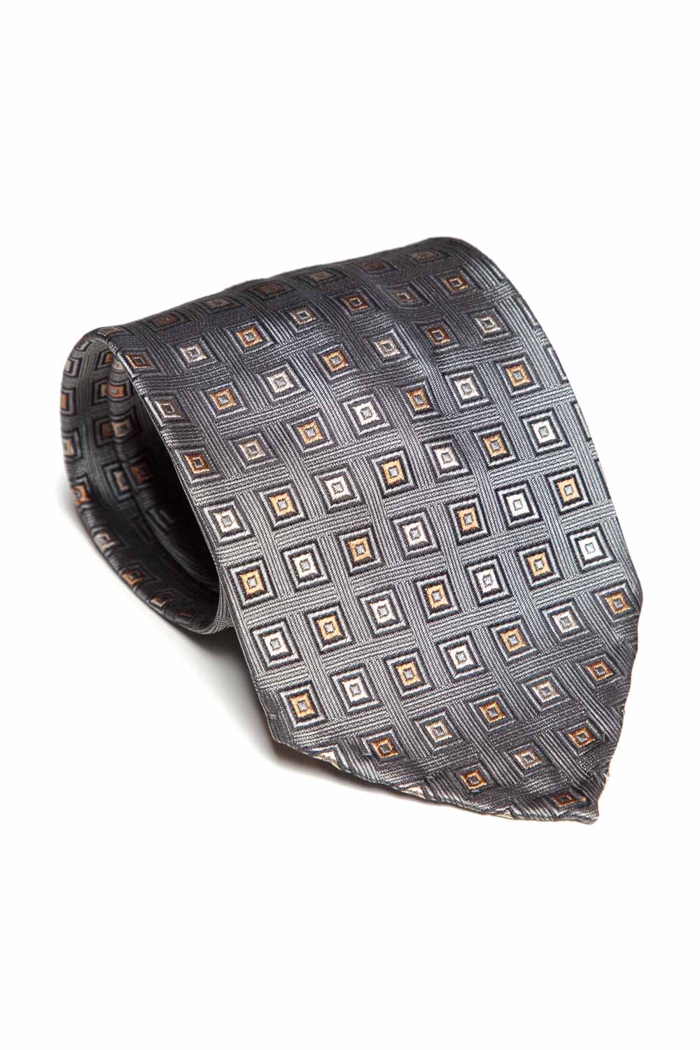 Tie - Silk - Grey Square