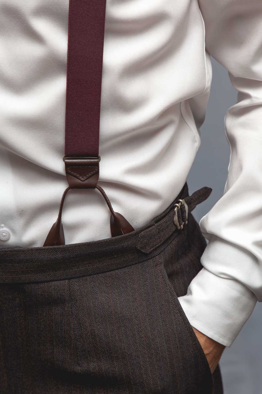Suspenders - Bordeaux - Leather