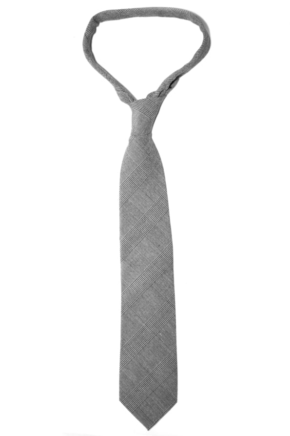 Tie – Cotton – Black/Light Grey Check