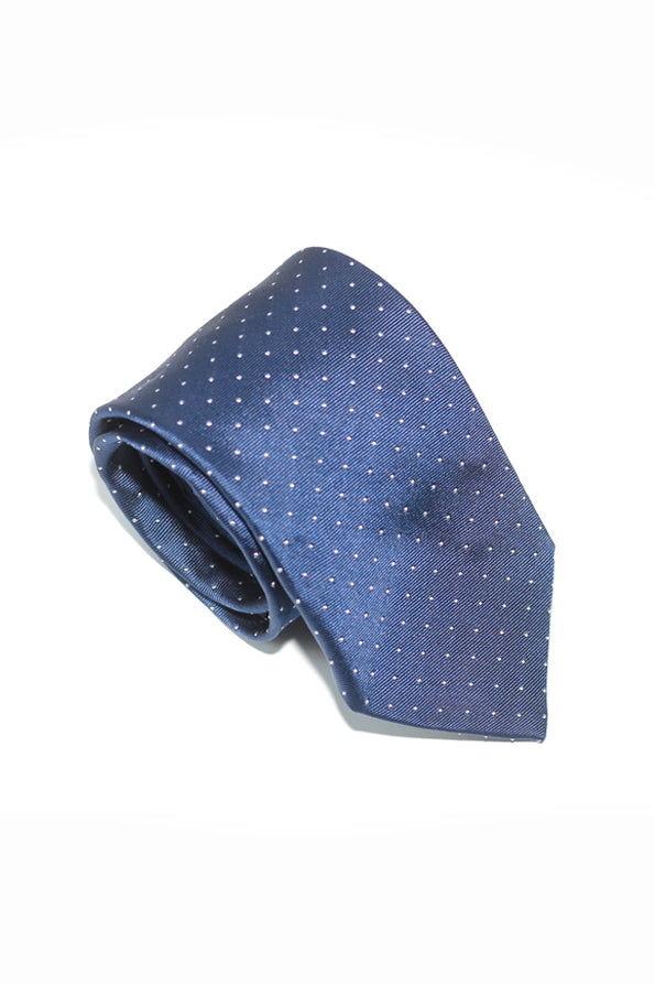 Tie – Silk – Navy – White dots