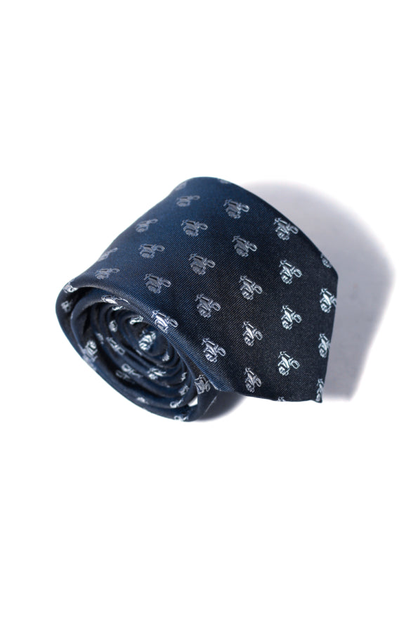 Tie - Silk - Navy Vespa