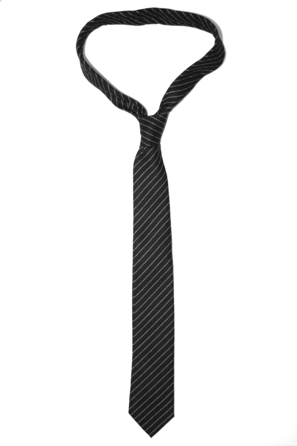 Tie - Wool - Black - Striped