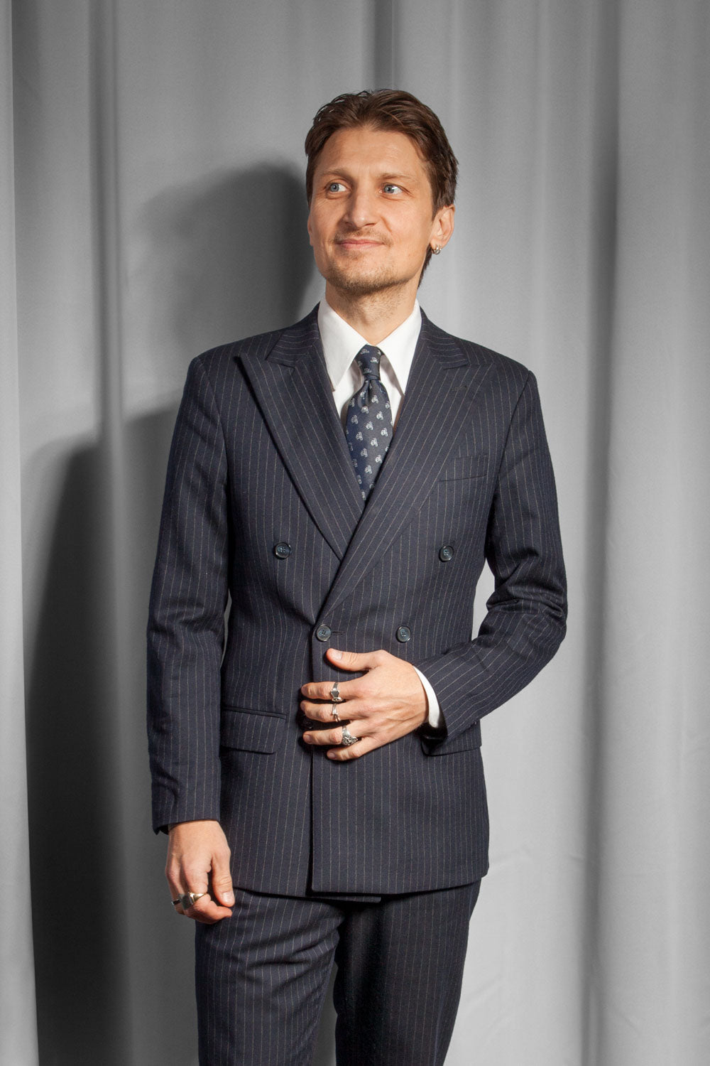 Donny - Wool - VBC - Navy Pinstripe Flannel