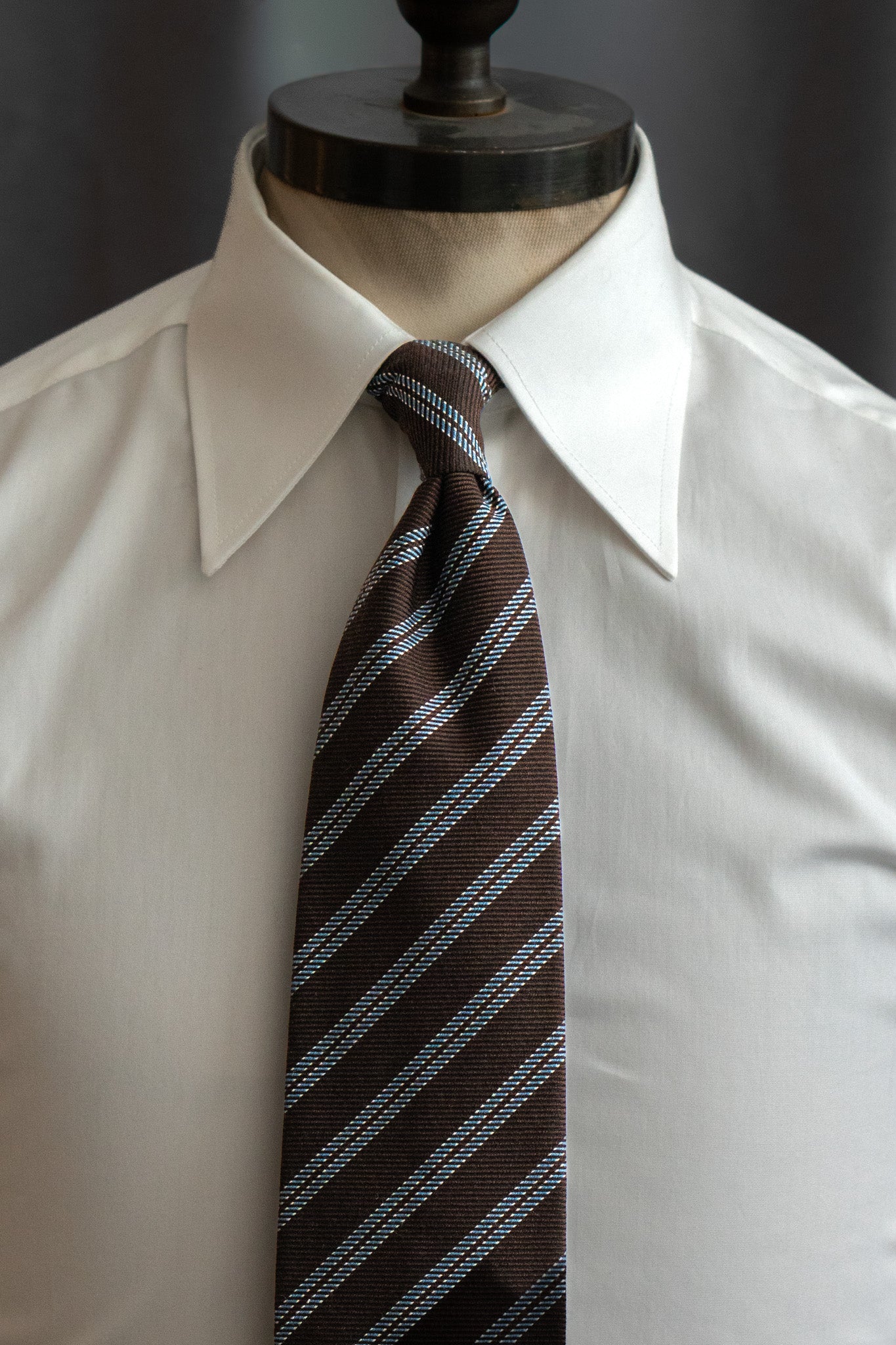 Tie - Silk - Navy striped - Italian